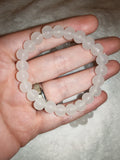 Natural Snow Quartz Milky Quartz Beaded Bracelet 8mm Stretch Crystal #35