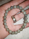 Natural Labradorite Beaded Bracelet 8mm Stretch Crystal Grey Gemstone #36