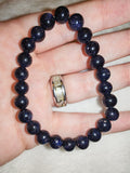 Blue Goldstone Sparkling Beaded Bracelet 8mm Stretch Crystal Glass #38