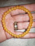 Natural Yellow Chalcedony Beaded Bracelet Stretch Crystal 6mm Healing Stone #42