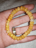 Natural Honey Calcite (Yellow Calcite) Beaded Bracelet Stretch Crystal 8mm #43