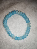 Natural Blue Fire Agate Beaded Bracelet Rondelle Crackle Quartz Stretch #44