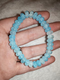 Natural Blue Fire Agate Beaded Bracelet Rondelle Crackle Quartz Stretch #44