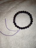 Natural Dark Amethyst Beaded Bracelet Purple Smoky Quartz Crystal Protection #53