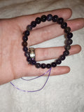 Natural Dark Amethyst Beaded Bracelet Purple Smoky Quartz Crystal Protection #53