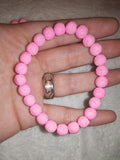 Natural Pink Lava Stone Beaded Bracelet Aromatherapy Essential Oil Diffuser #54