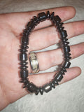 Natural Hematite Beaded Bracelet Geometric Cylinder Disc Gunmetal Crystal #56