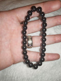 Natural Hematite Beaded Bracelet Metallic Crystal Protection Spacers Stretch #57