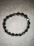 Natural Hematite Beaded Bracelet Geometric Cube Square Metallic Crystal #58