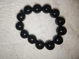 Chunky Black Onyx Style Beaded Bracelet Oversized 16mm Large Statement #67