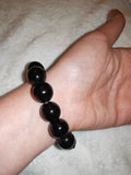 Chunky Black Onyx Style Beaded Bracelet Oversized 16mm Large Statement #67