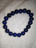 Natural Lapis Lazuli Beaded Bracelet Deep Royal Blue Crystal Stretch #69