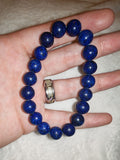 Natural Lapis Lazuli Beaded Bracelet Deep Royal Blue Crystal Stretch #69