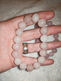 Natural Rose Quartz Beaded Bracelet Pink Crystal Heart Chakra Love Stretch 8mm #70