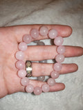 Natural Rose Quartz Beaded Bracelet Pink Crystal Heart Chakra Love Stretch 8mm #70