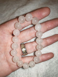 Natural Pale Rose Quartz Beaded Bracelet Soft Pink Crystal Heart Chakra #71
