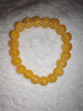Natural Yellow Calcite Beaded Bracelet Golden Quartz Crystal Solar Stretch #73