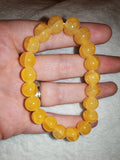 Natural Yellow Calcite Beaded Bracelet Golden Quartz Crystal Solar Stretch #73