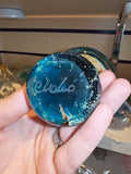 Signed Mdina Glass Mushroom Paperweight Blue Cream & Amber Maltese Art Glass #6