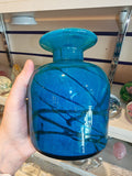 Large Signed Mdina Glass Blue Swirl Vase #9 | Maltese Studio Art Glass | 925g