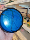Large Signed Mdina Glass Blue Swirl Vase #9 | Maltese Studio Art Glass | 925g