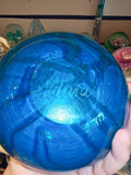 Large Signed Mdina Glass Blue Swirl Flared Rim Vase #13 Maltese Art Glass 1.23kg
