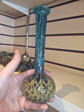 Signed Mdina Glass Tall Blue Long Neck Bottle Vase #15 Maltese Studio Glass 20cm
