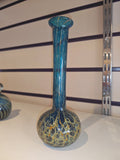 Signed Mdina Glass Tall Blue Long Neck Bottle Vase #15 Maltese Studio Glass 20cm