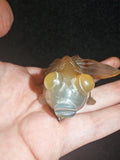 Grey Banded Agate Goldfish Carving | Natural Gemstone Fish Ornament | 83g
