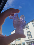 Natural Amethyst Chinese Wise Man with Child Carving | Hand Carved Gemstone Figure | 73g
