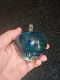 Adrian Sankey Studio Art Glass Apple Paperweight | Blue & Green Swirl | Lake District | Labelled | 380g #2