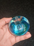 Adrian Sankey Studio Art Glass Apple Paperweight | Blue & Green Swirl | Lake District | Labelled | 380g #2