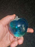 Adrian Sankey Studio Art Glass Apple Paperweight #3 | Blue & Green Swirl | Labelled | 355g