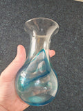 Adrian Sankey Studio Art Glass Vase #4 | Blue & Aqua Swirl | Lake District | Labelled | 13cm