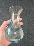 Adrian Sankey Studio Art Glass Vase #4 | Blue & Aqua Swirl | Lake District | Labelled | 13cm