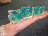 Adrian Sankey Studio Art Glass Tealight Candle Holders Set of 3 | Blue & Aqua | Lake District | Labelled | #5