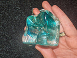 Adrian Sankey Studio Art Glass Tealight Candle Holders Set of 3 | Blue & Aqua | Lake District | Labelled | #5