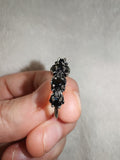 Adjustable Black Crystal Ring | Silver Tone | Vintage Gothic Style