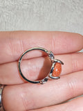 Orange Goldstone Oval Statement Ring | Sparkling Glass Cabochon | SIZE