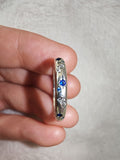 Celestial Star & Moon Band Ring | Blue & Clear Crystal | SIZE