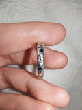 Celestial Star & Moon Band Ring | Blue & Clear Crystal | SIZE
