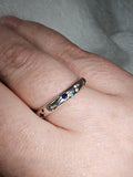 Celestial Star & Moon Band Ring | Blue & Clear Crystal | SIZE