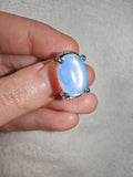 Opalite Cabochon Statement Ring | Oval Glass Gemstone | SIZE