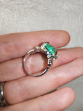 Turquoise Style Gemstone Ring | Oval Cabochon | Silver-Tone | SIZE