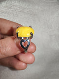 Yellow Agate Style Gemstone Ring | Oval Cabochon | Silver-Tone | SIZE