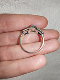 Rainbow Moonstone Gemstone Ring | Oval Cabochon | Silver-Tone | SIZE