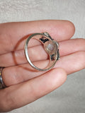 Rainbow Moonstone Gemstone Ring | Oval Cabochon | Silver-Tone | SIZE