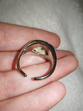 Dalmatian Jasper Adjustable Statement Ring | Natural Gemstone Silver Tone Ring