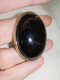 Vintage Black Onyx Statement Ring | Large Gold Tone Cocktail Ring | SIZE