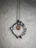 Sunstone Gemstone Celestial Pendant Necklace | Silver Tone #1